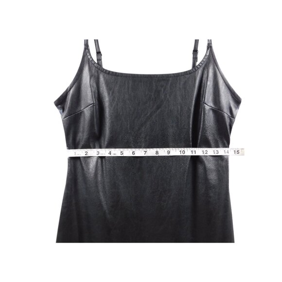 Wild Fable Faux Leather Black Midi Dress – Size M – Adjustable Straps, Side Zip - Picture 9 of 11